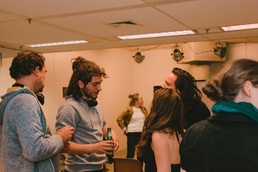 Participants chatting, six people.