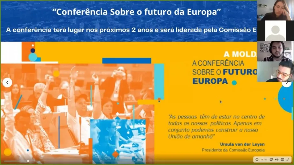 Videoconference still on the Conference for the future of Europe, with general information.