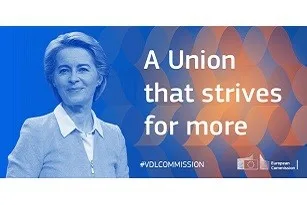 Ursula von der Leyen beside the phrase "A Union that strives for more" on the right.