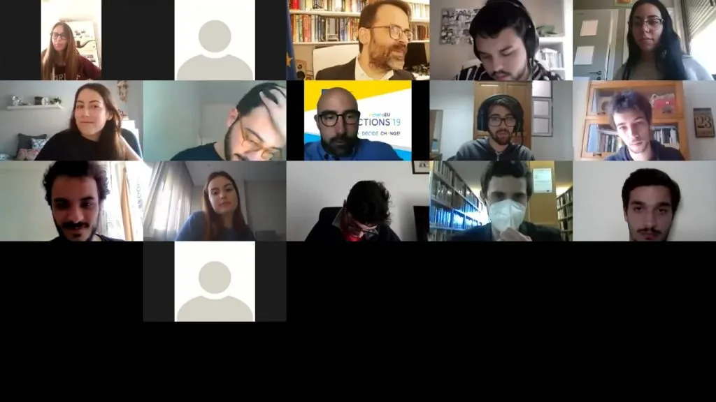 Collected images of the participants and representatives on the videoconference.