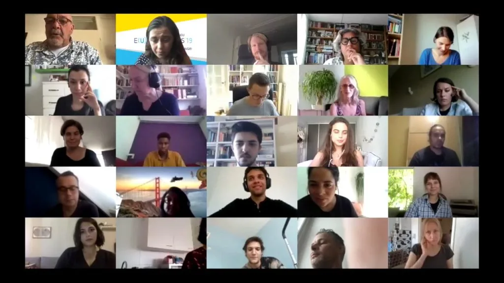 Zoom participants' video image grid.